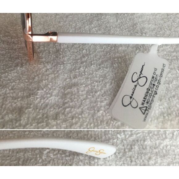 JESSICA SIMPSON  J5316 WHRG CAT EYE Women's Sunglasses Matte White Rose Gold $55 - Picture 2 of 10